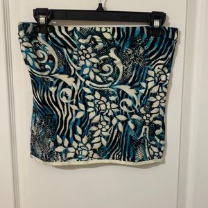 Cache cami turquoise black animal print sz s